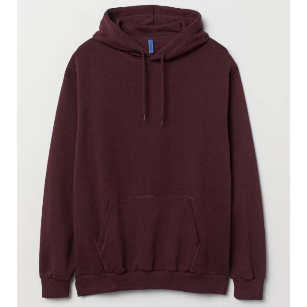 H&M Relaxed Fit hoodie (Maroon)